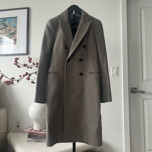 Zara Double Breasted Wool Coat (Gray/Grey) - Size XS